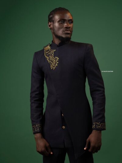 Exclusive Navy Blue Couture Suit: Size "M"